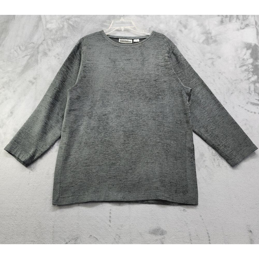 Vintage 90s Nubia's Collection Top Womens M Gray Wool Viscose Tunic Lagenlook